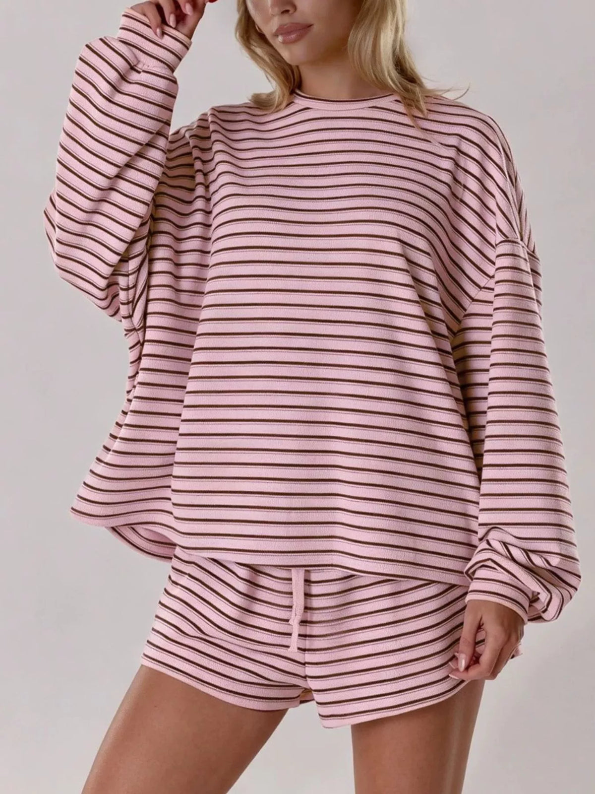 Marisol randigt set, rosa