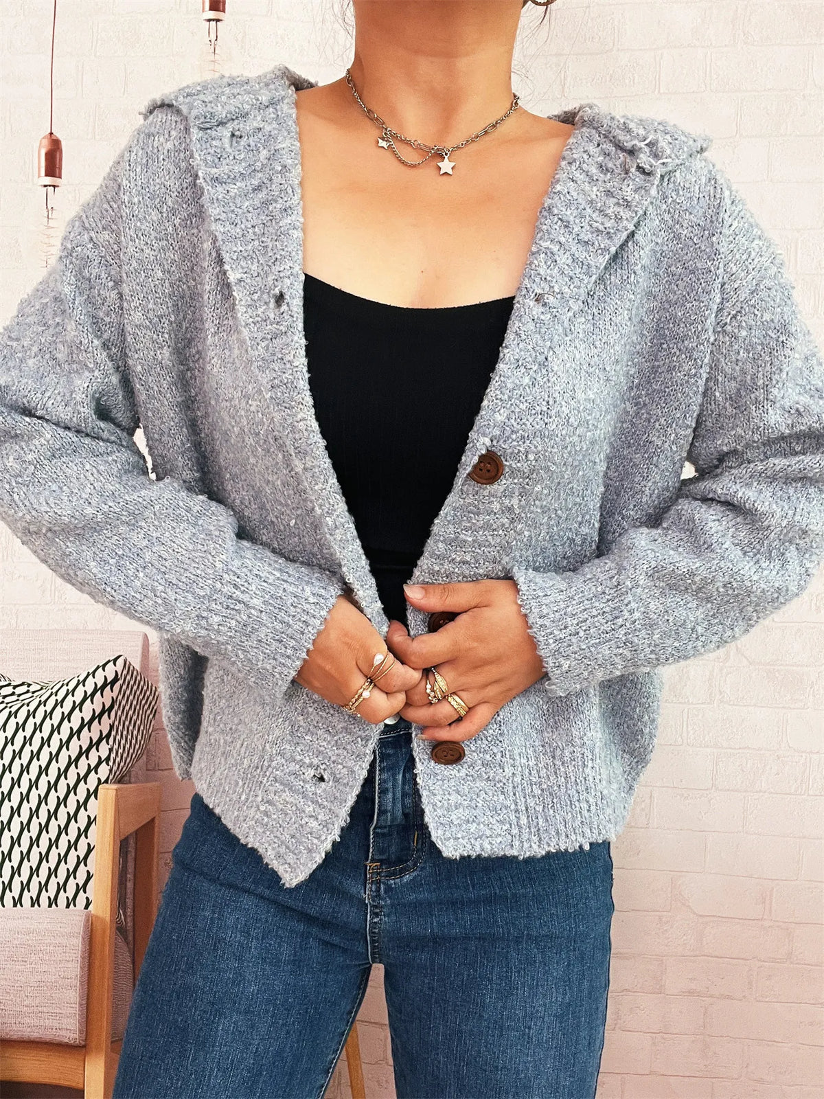 Benna cardigan med huva