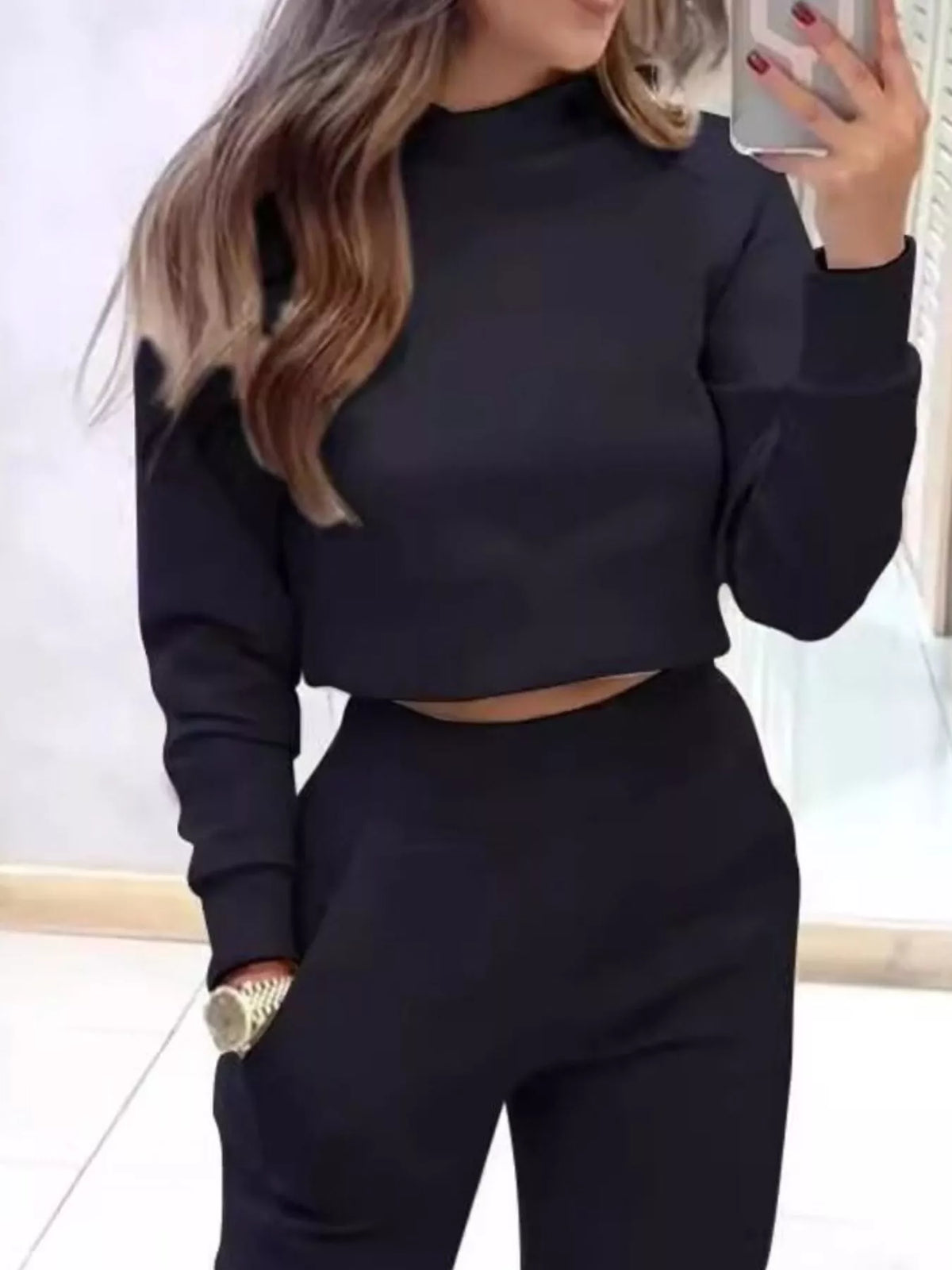 Lottie set med croppad sweatshirt