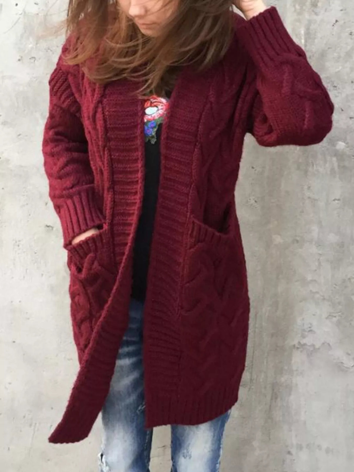 Torgerd kabelstickad cardigan