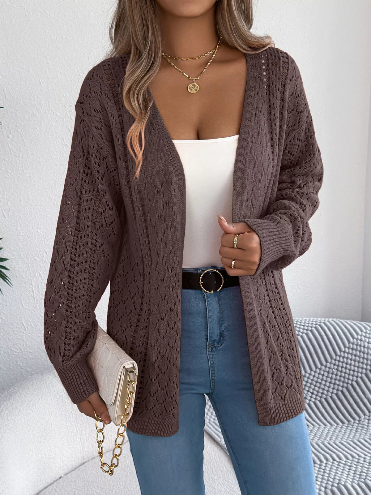 Calanthe hålstickad cardigan