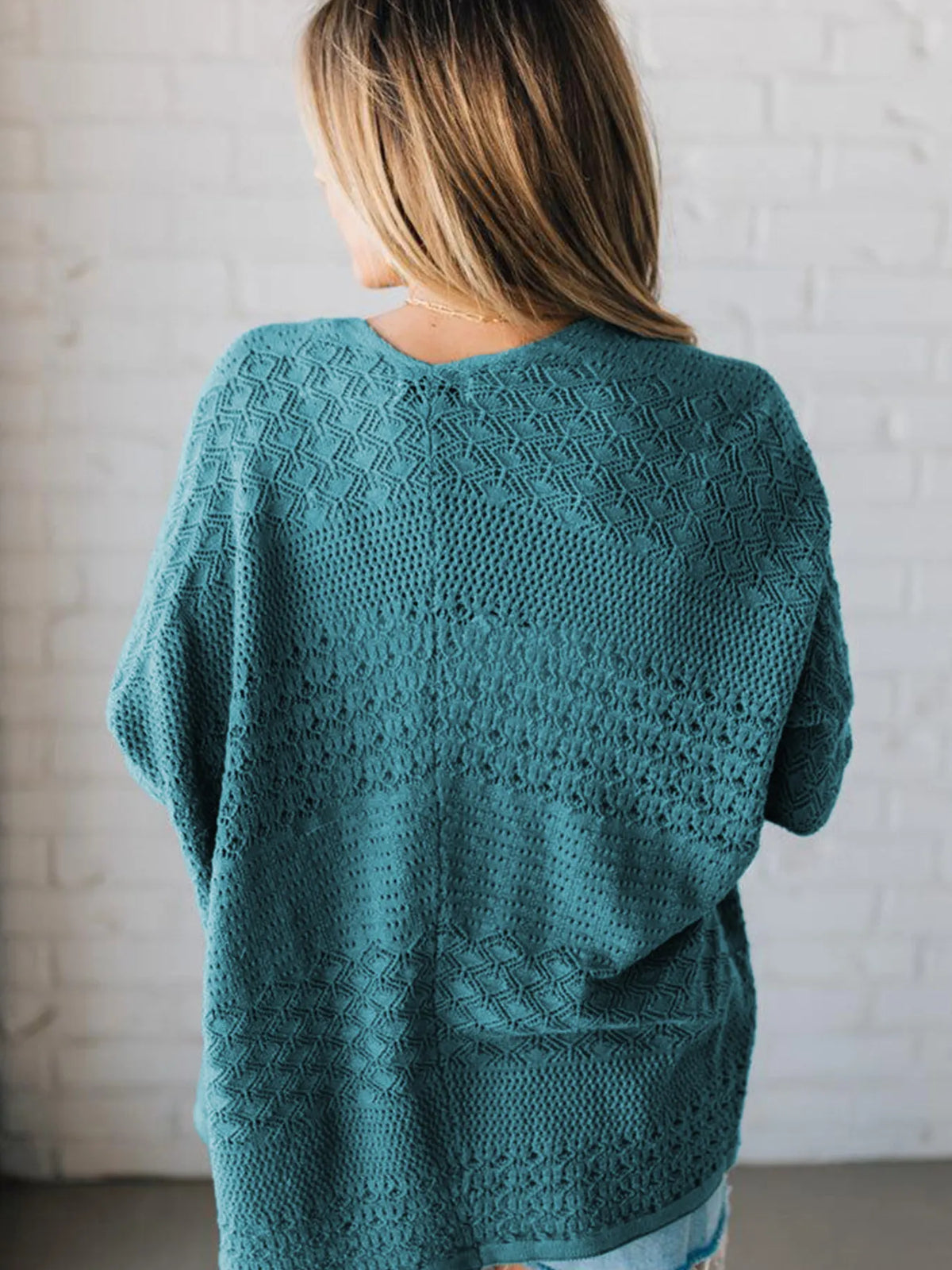 Merle hålstickad cardigan