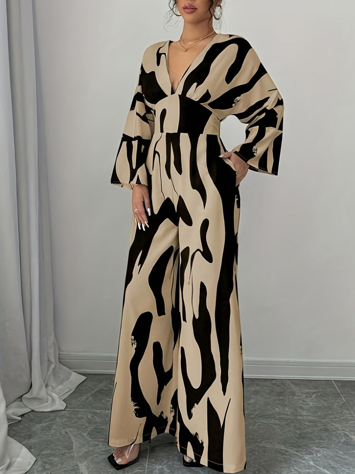 Albina jumpsuit med abstrakt tryck