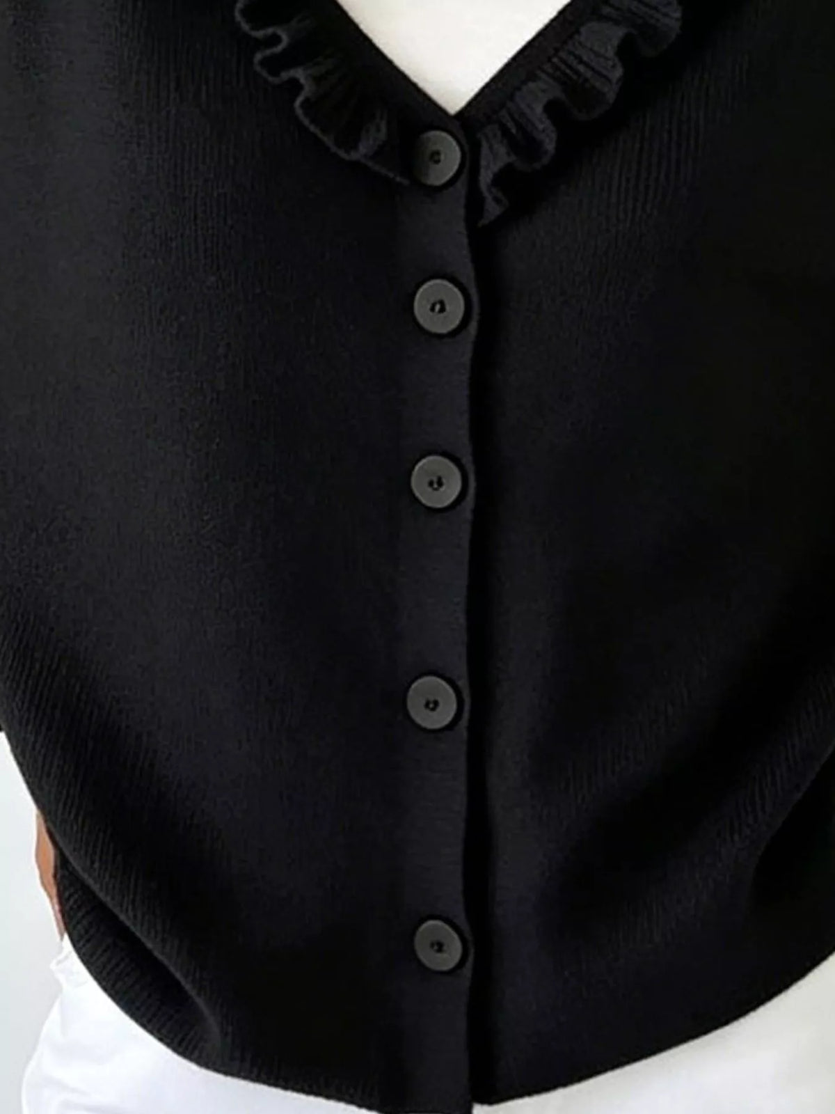 Amabel cardigan med volangkrage