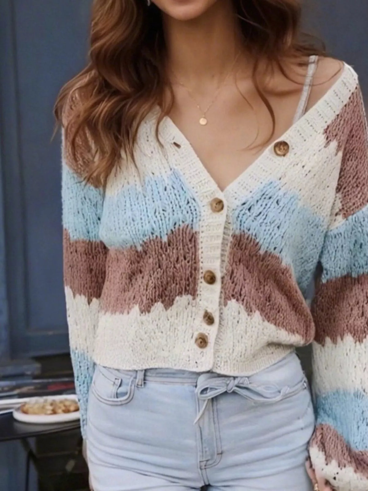 Magali cardigan med färgblock