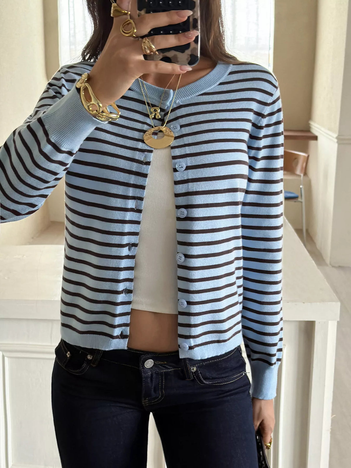 Norea randig cardigan