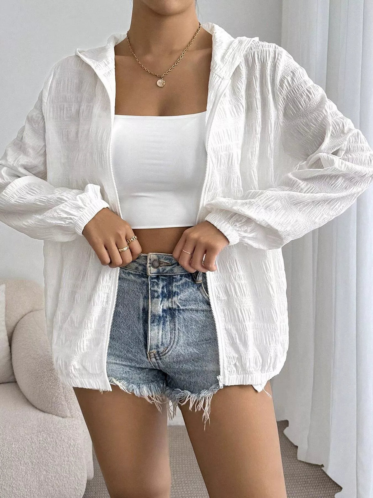 Wiveka höftlång hoodie