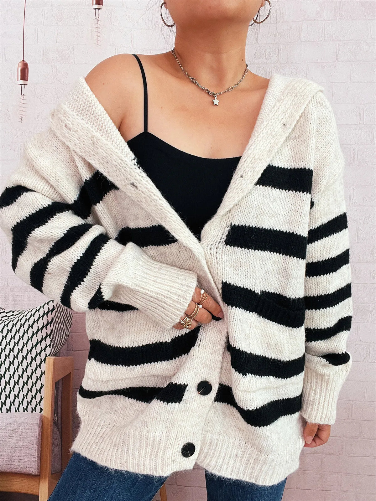 Nayla randig cardigan