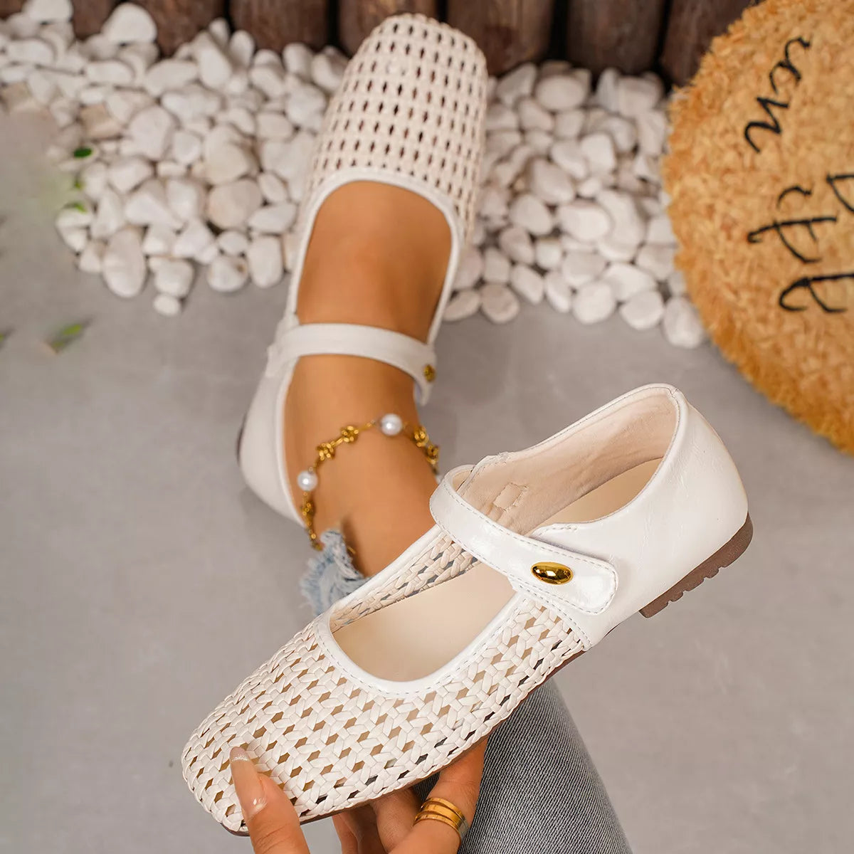 Alanna slip-ons i läderlook