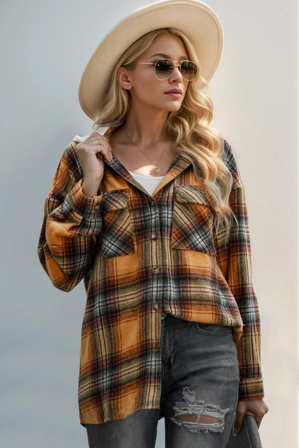 Selina rutig hoodie