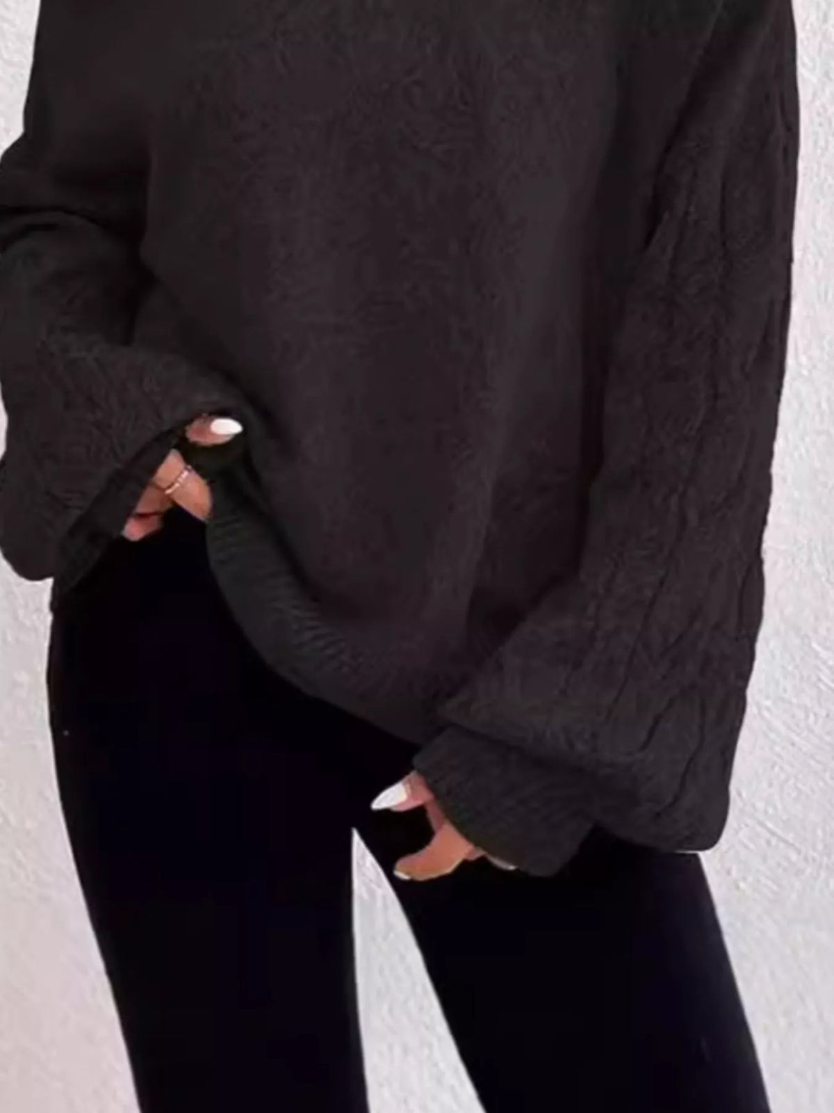 Simonetta kabelstickad tröja