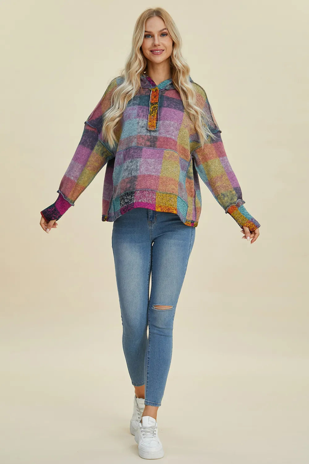 Amalia rutig hoodie