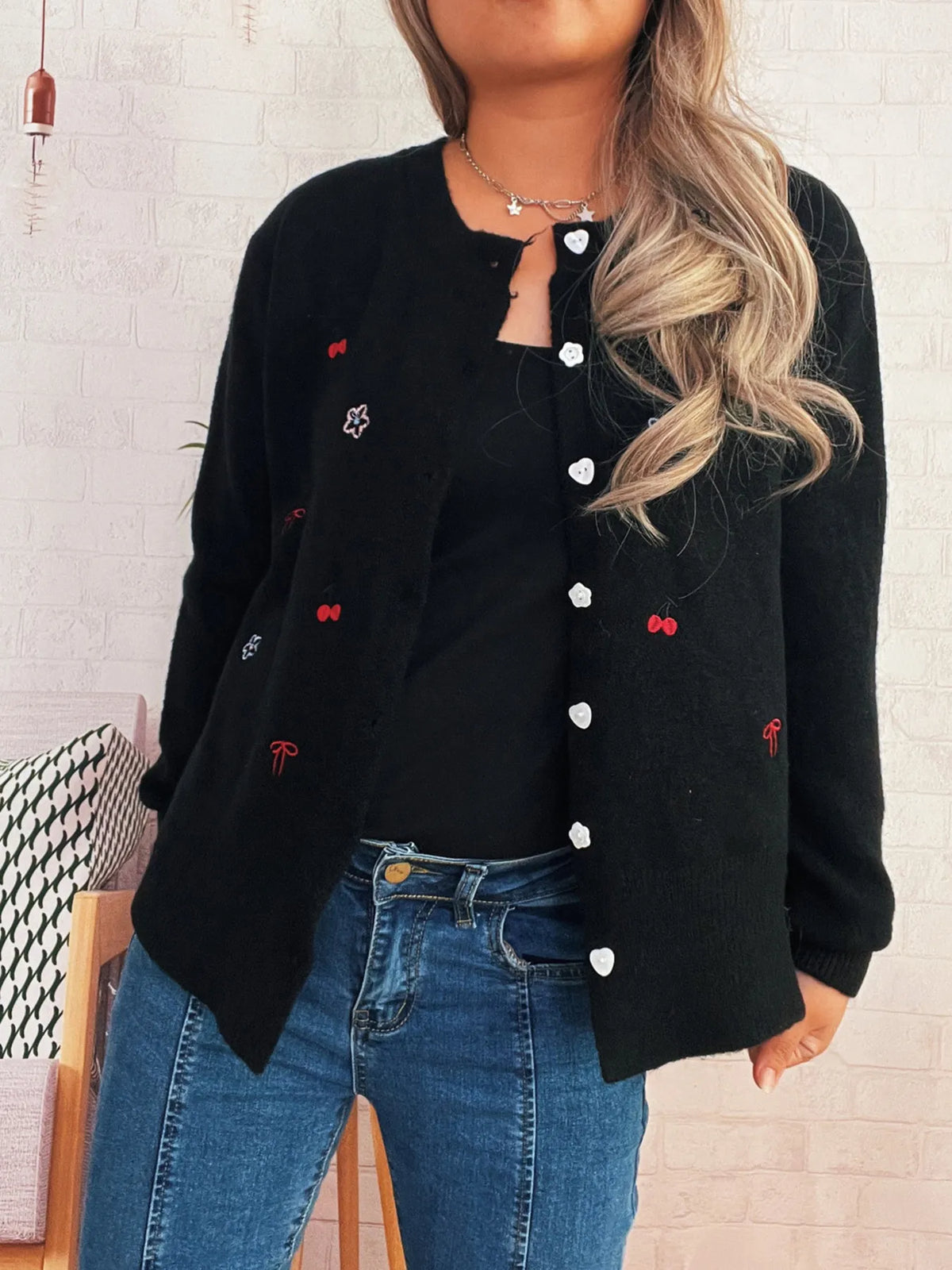 Angie ribbstickad cardigan