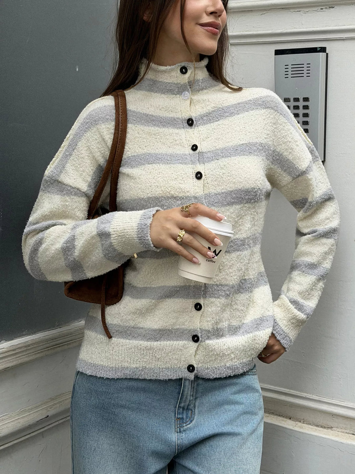 Marita randig cardigan