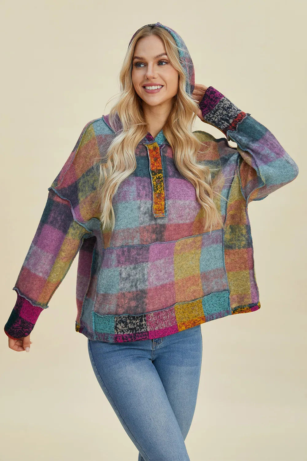 Amalia rutig hoodie
