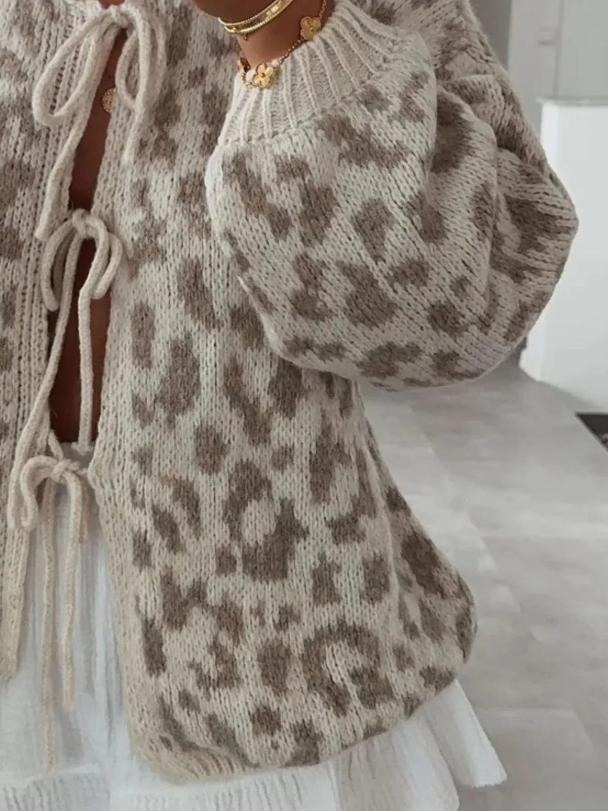 Irja leopardmönstrad cardigan