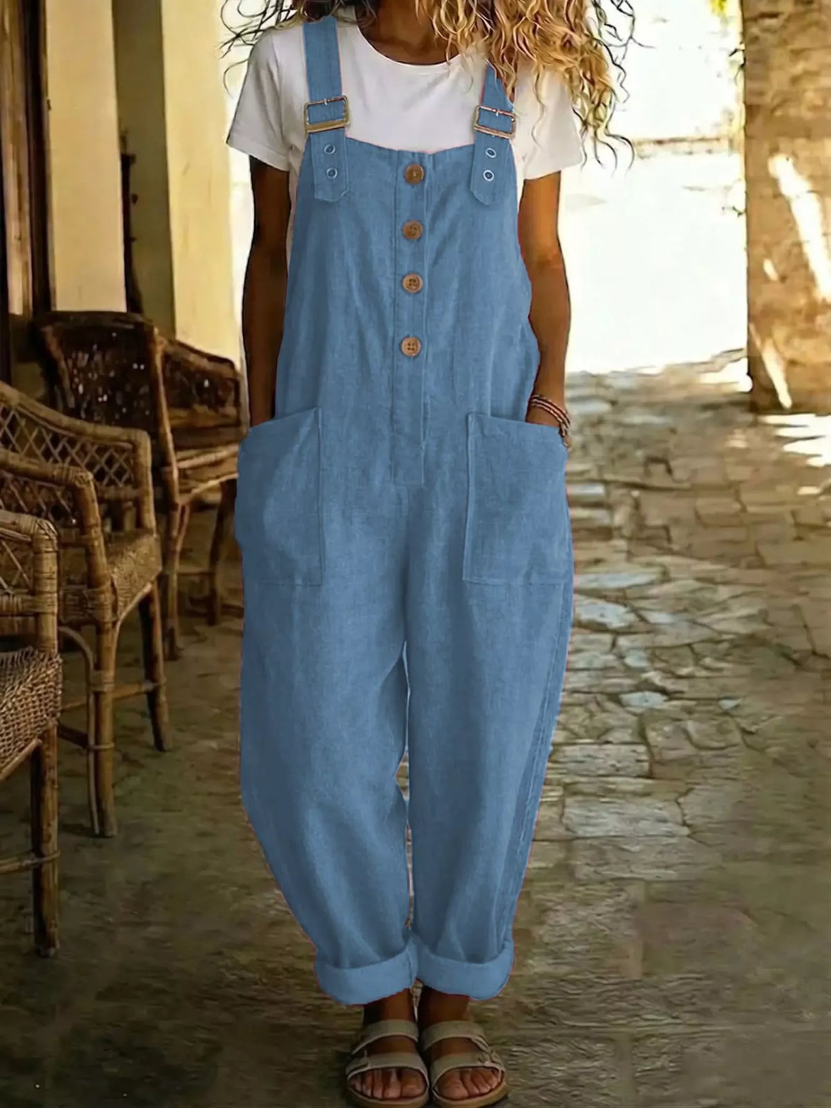 Ulva vidbenta hängselbyxor, blå
