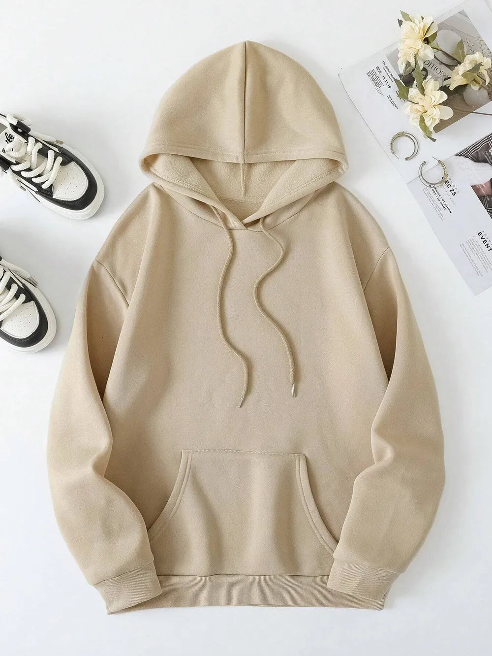 Elfrida hoodie med texttryck