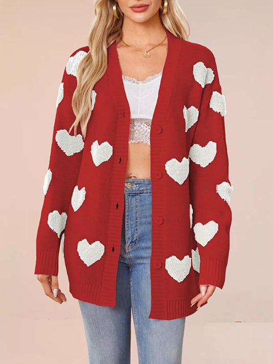 Rebecka cardigan med hjärtan