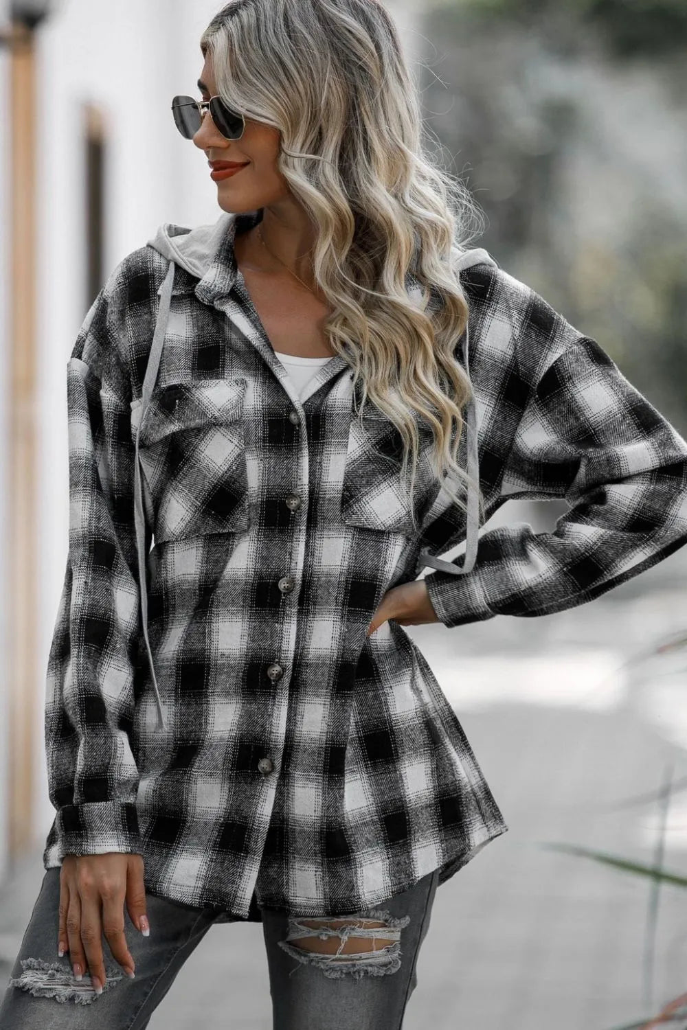 Selina rutig hoodie