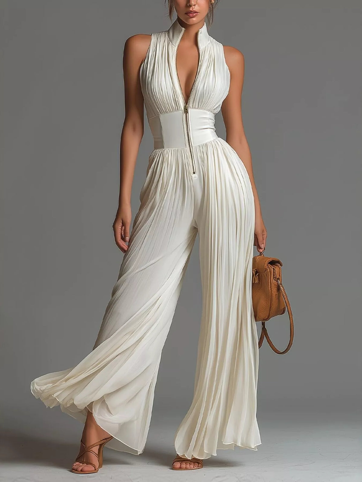 Satu plisserad jumpsuit