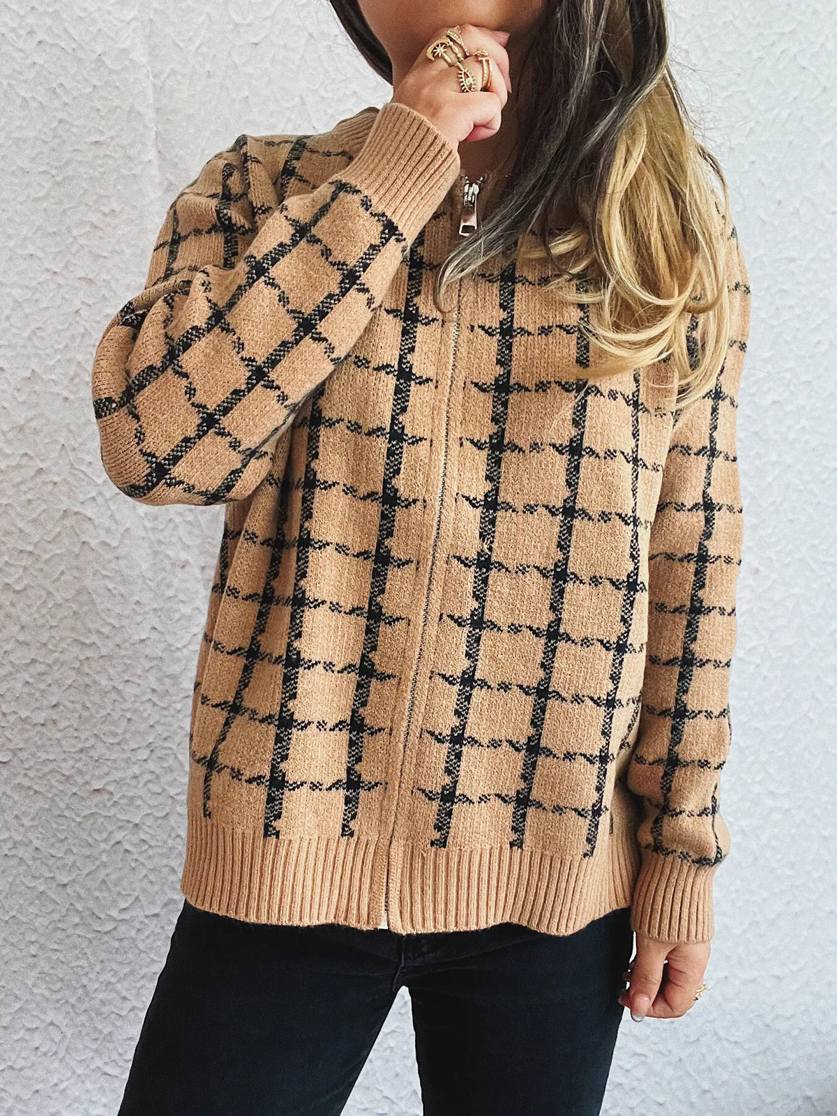 Holly rutig cardigan