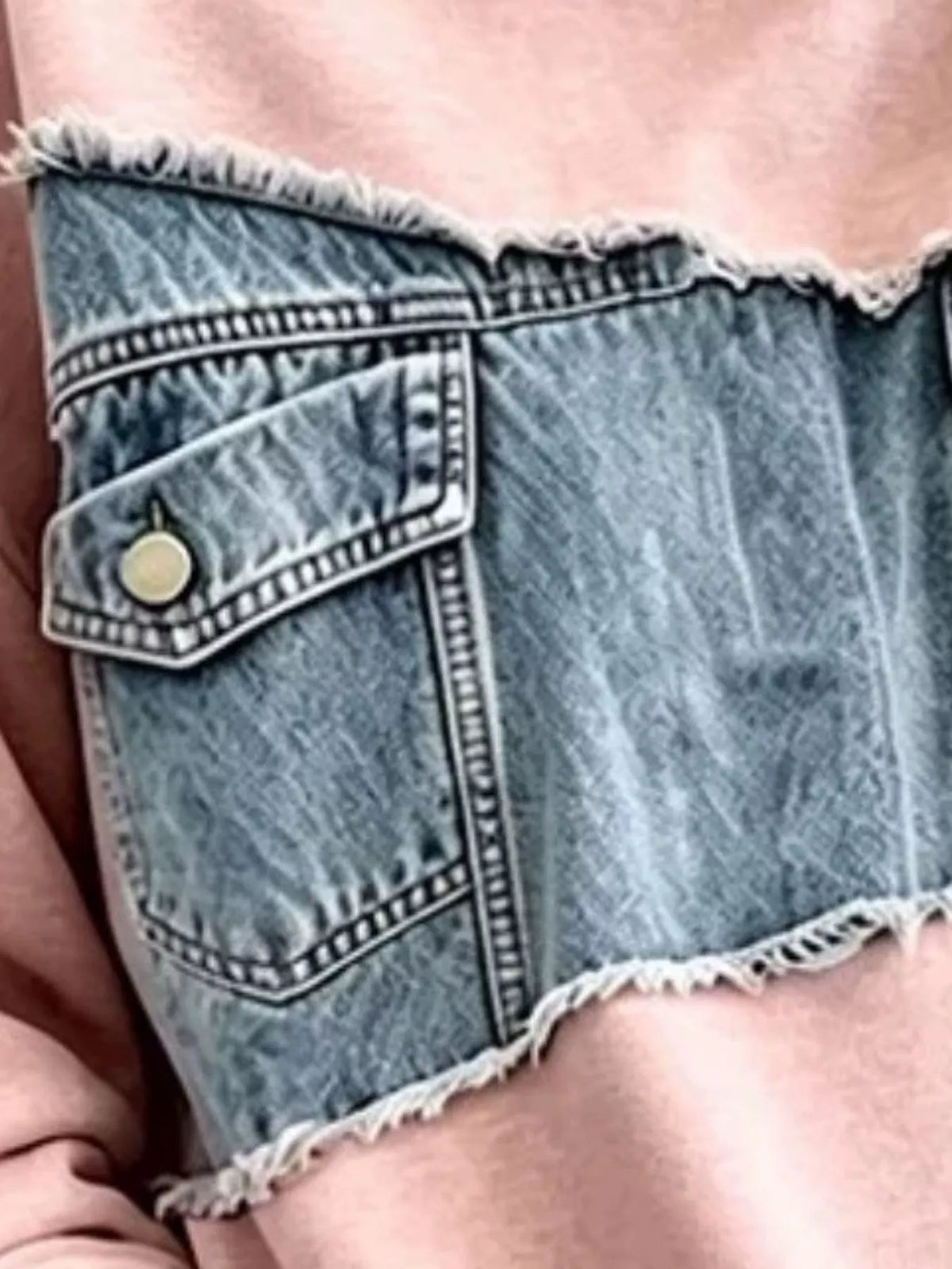 Engla sweatshirt i denimpatchwork