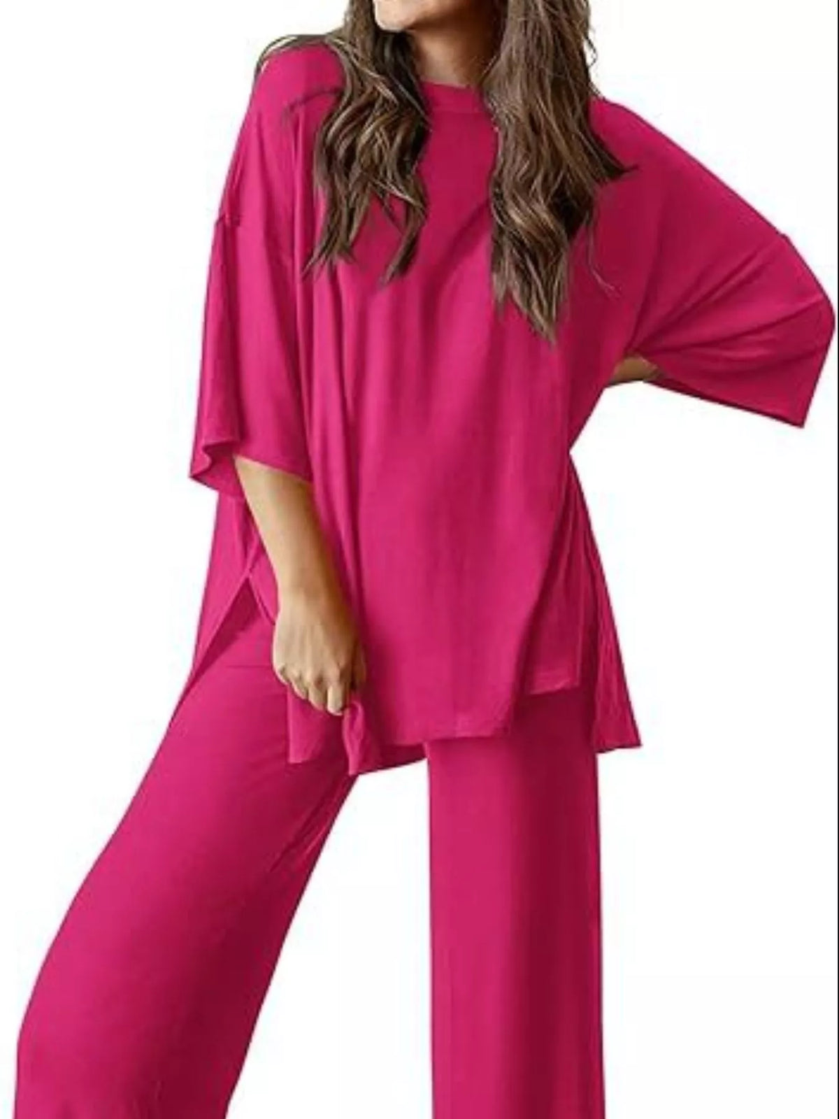 Lucinda set med slits, cerise