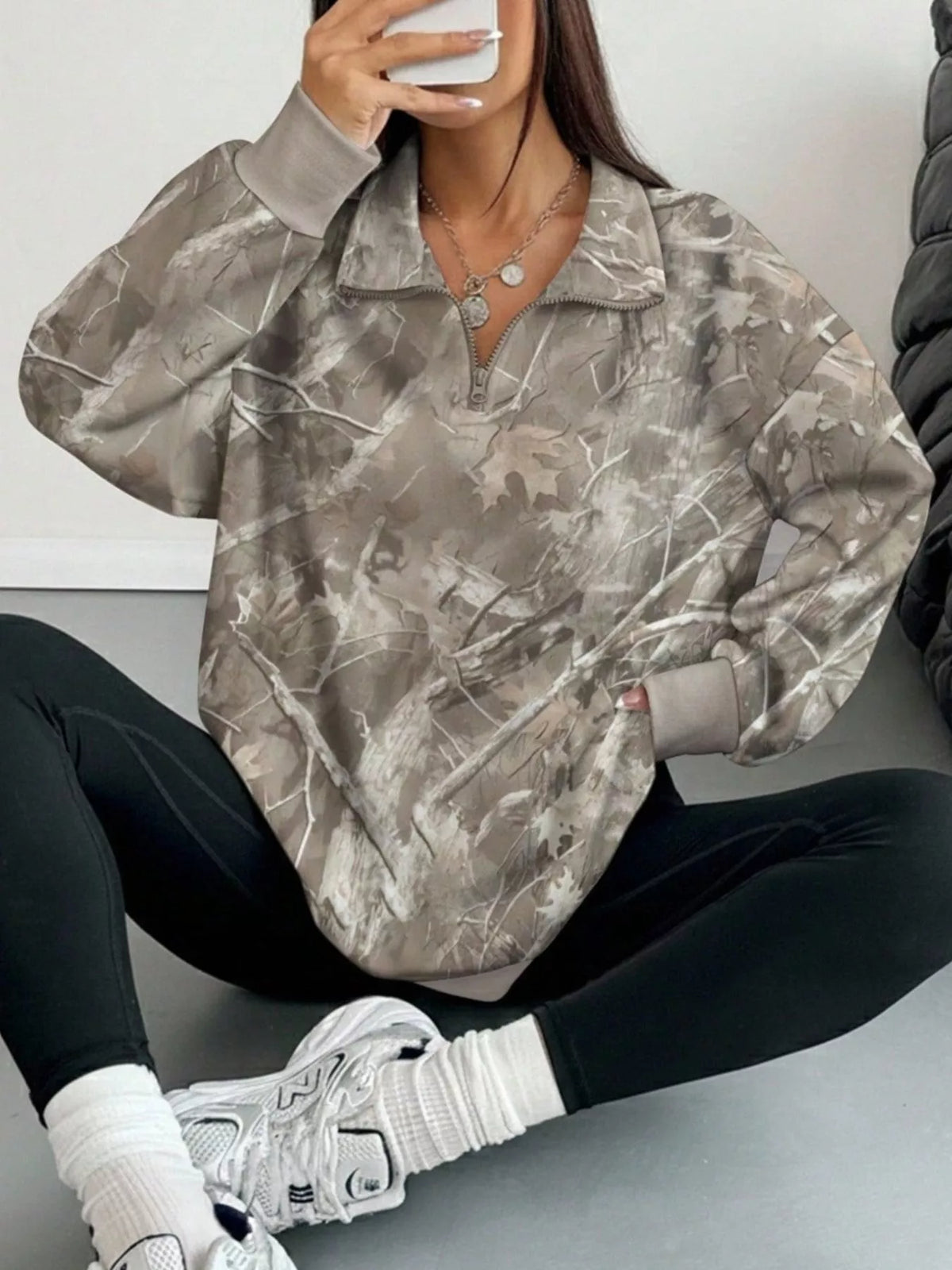 Flora mönstrad sweatshirt
