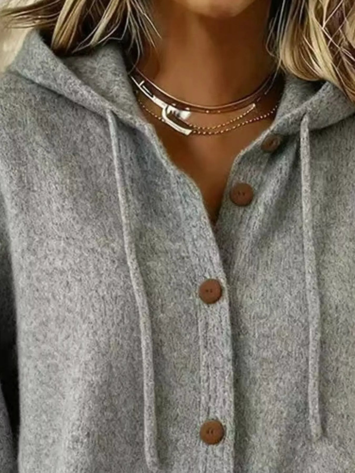 Serena cardigan med huva