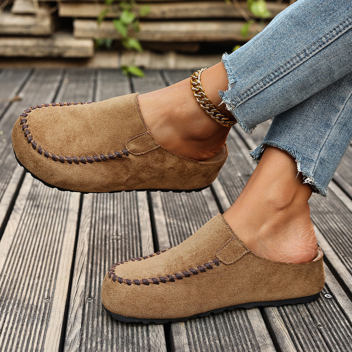 Ieva platta slip-ons, khaki