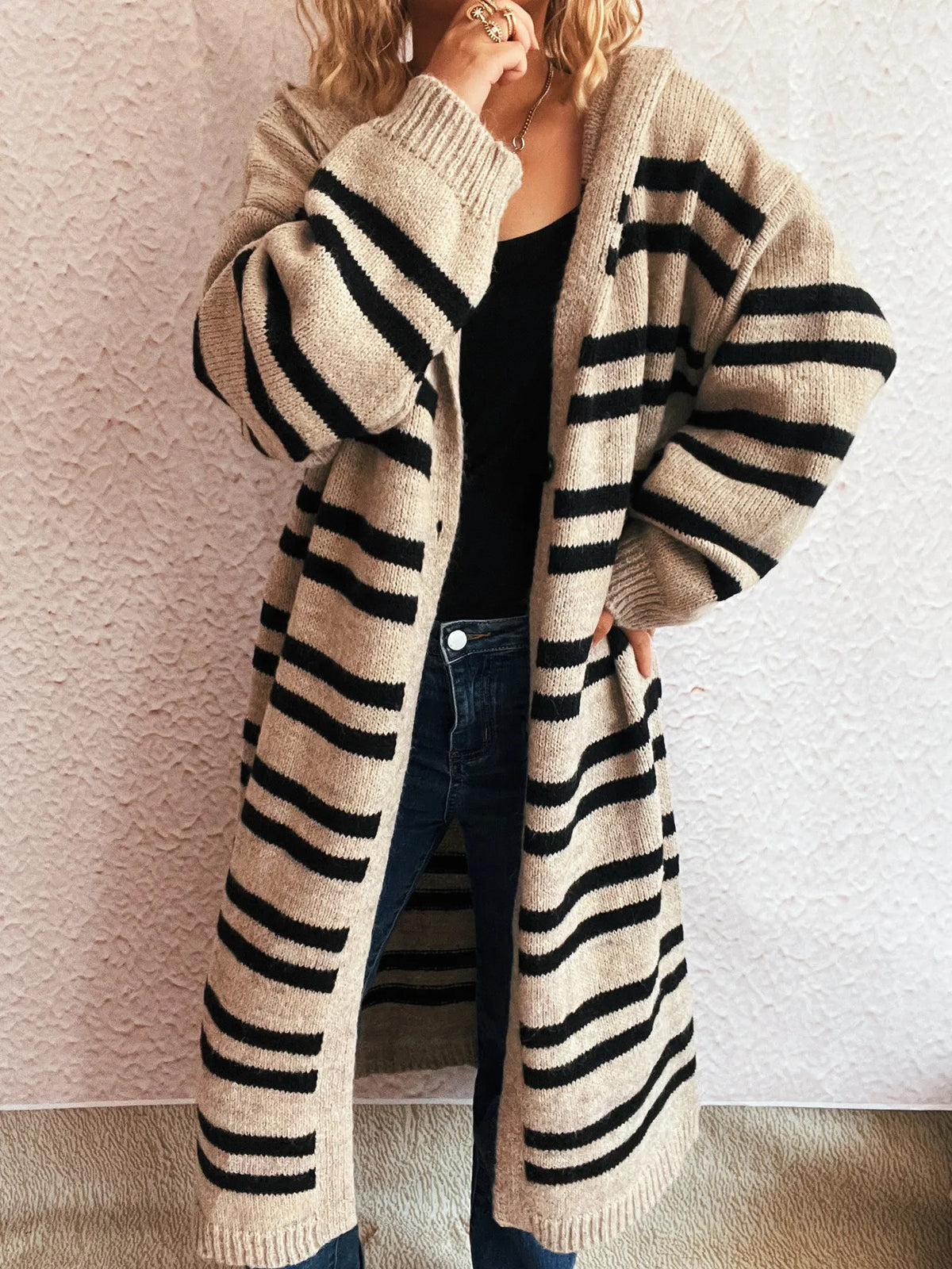 Callie randig cardigan, khaki