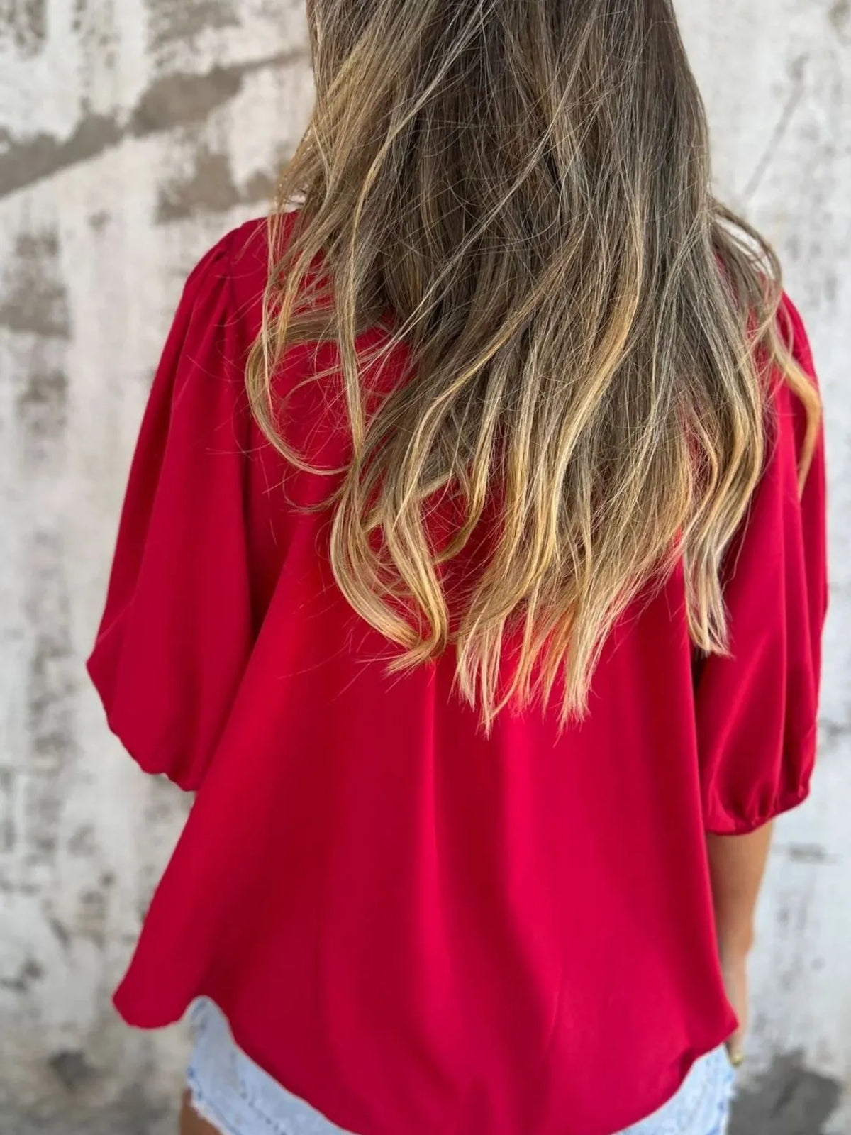 Åslaug blus med puffärm