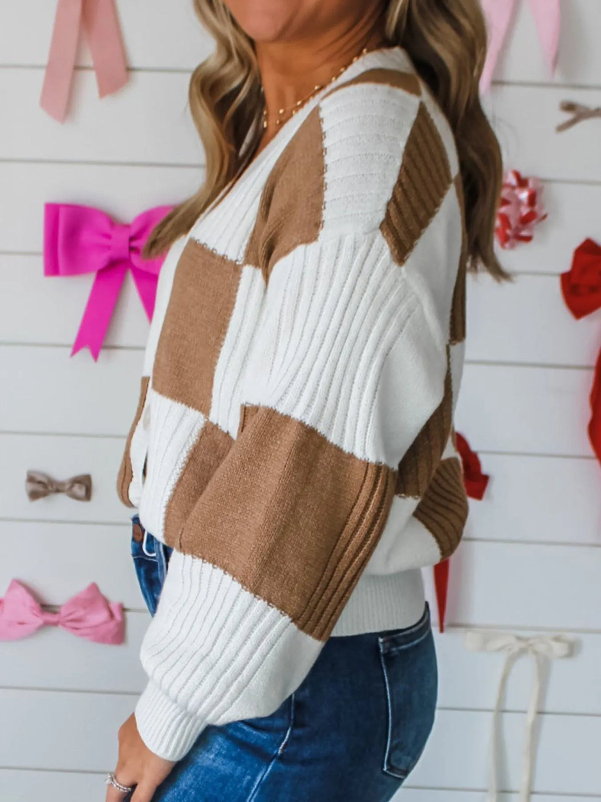 Mirja cardigan med färgblock