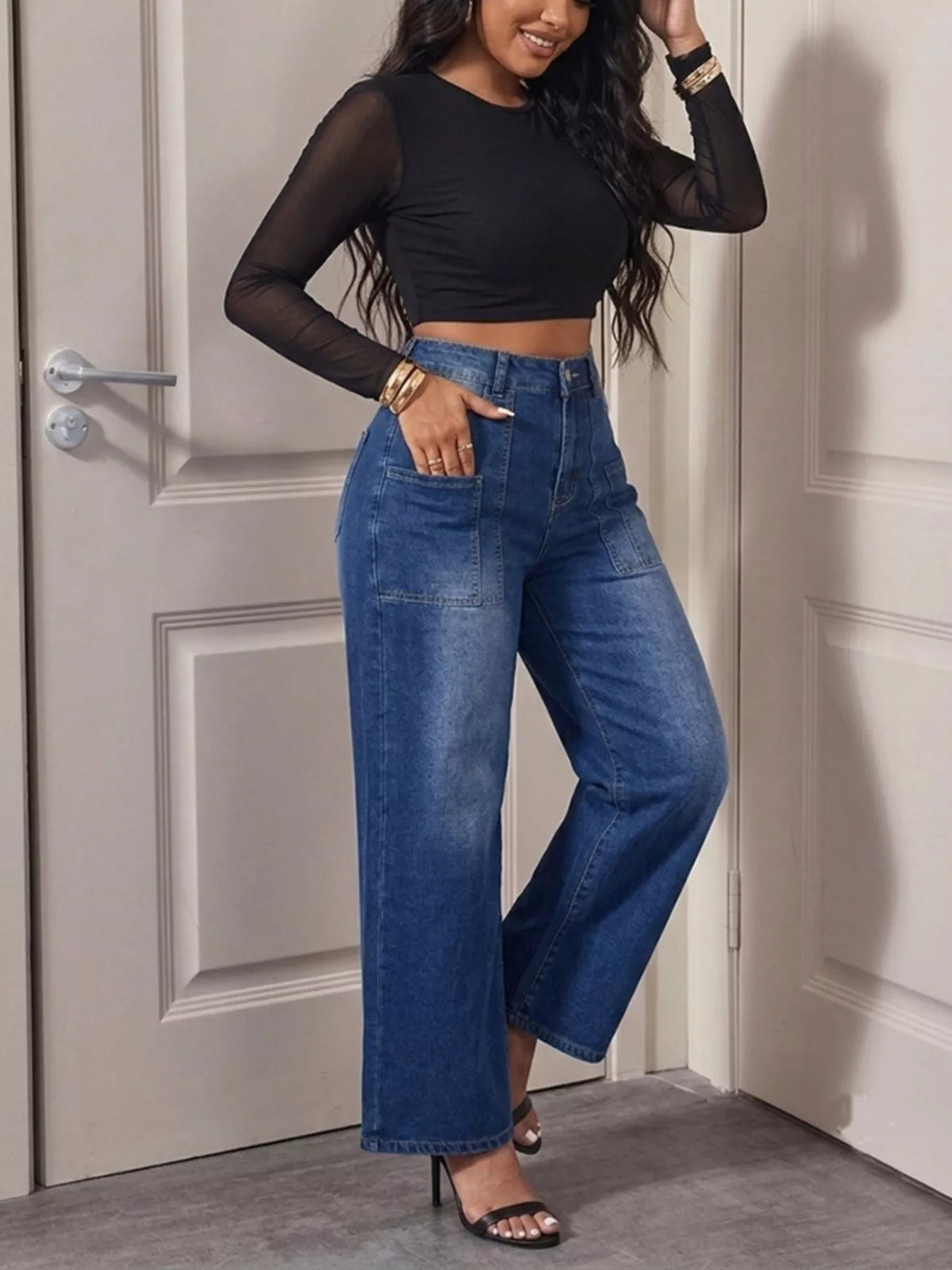 Georgina högmidjade jeans
