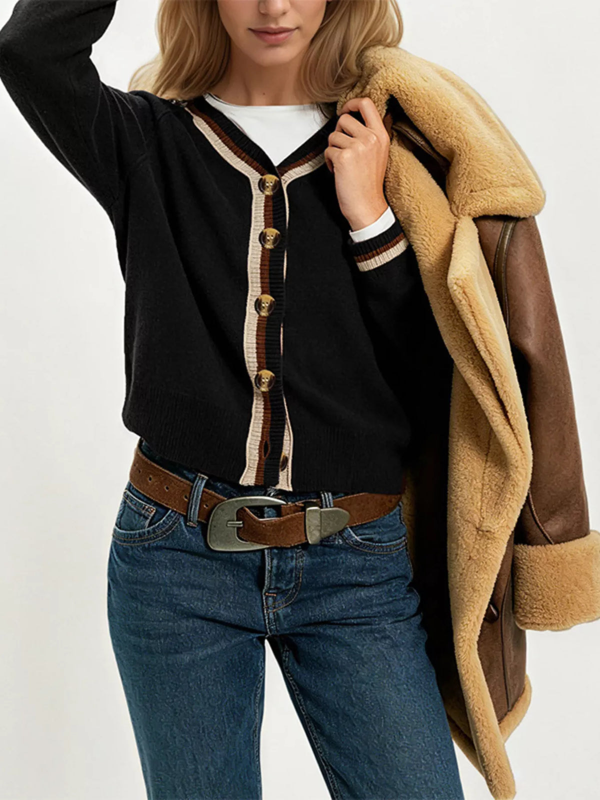 Paulina kort cardigan, svart