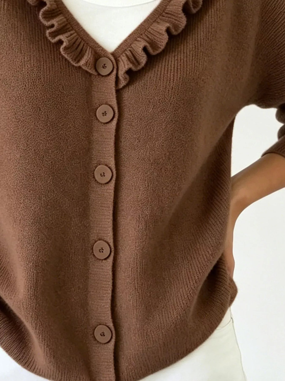 Amabel cardigan med volangkrage