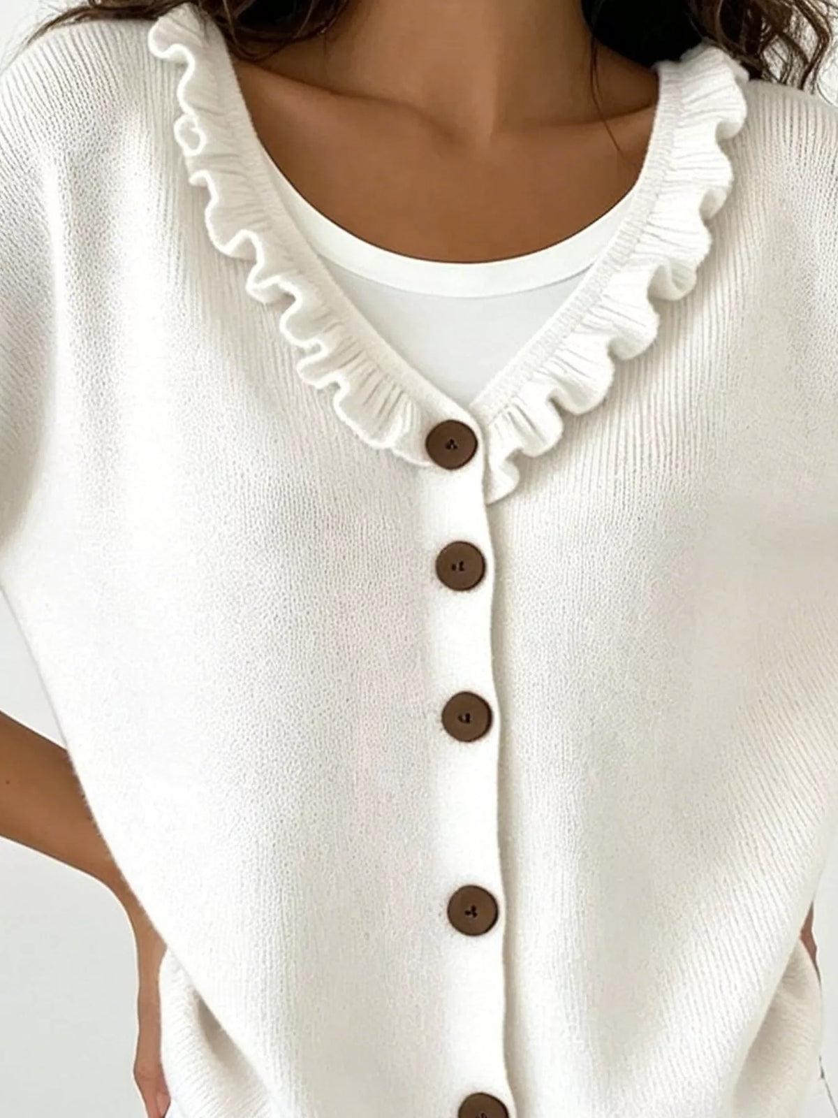 Amabel cardigan med volangkrage
