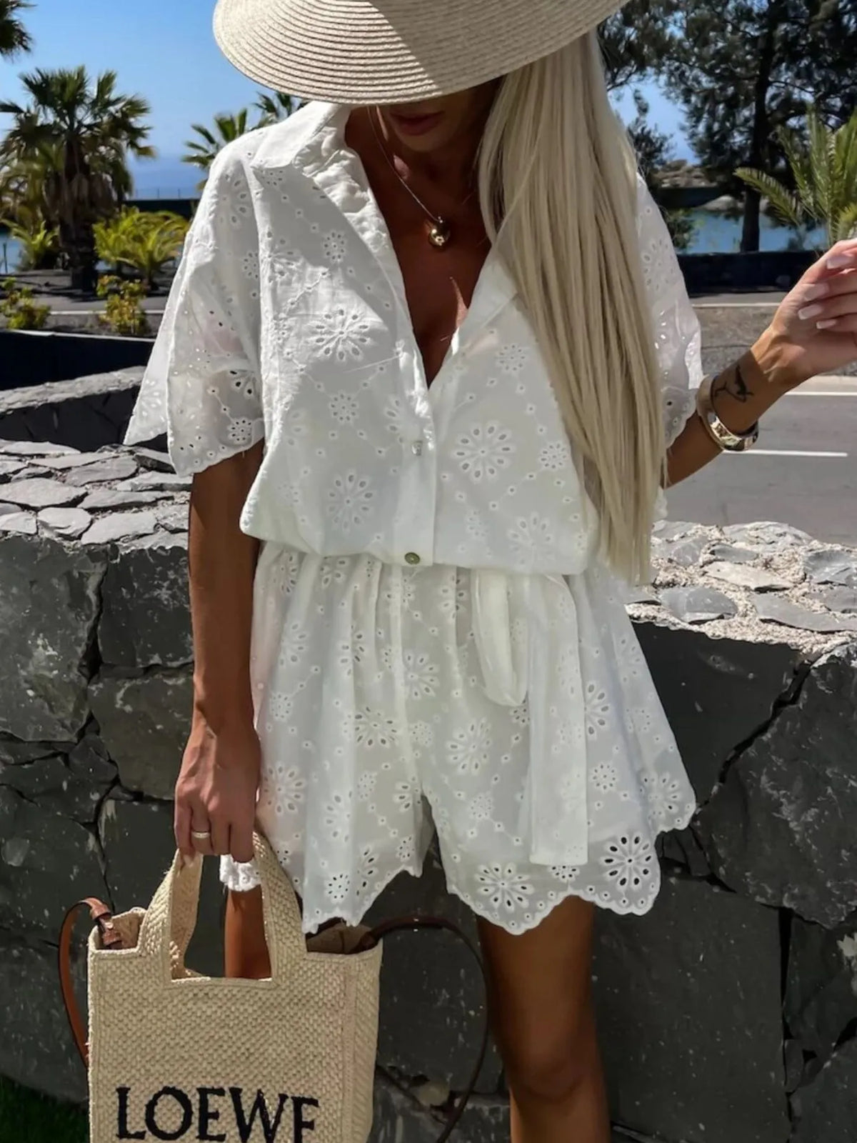 Joy hålbroderad jumpsuit