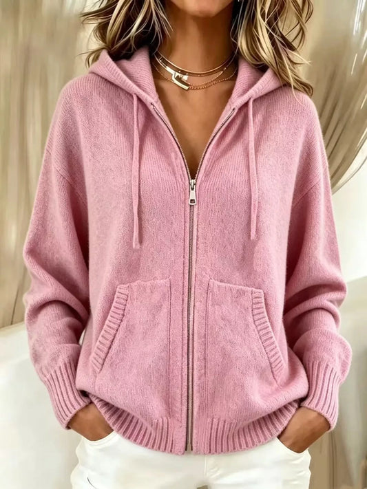 Nelly cardigan med huva, rosa