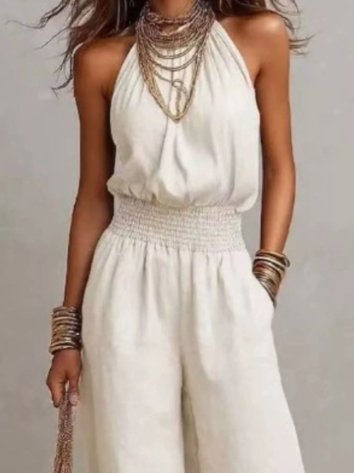 Gwyneth jumpsuit med halterneck