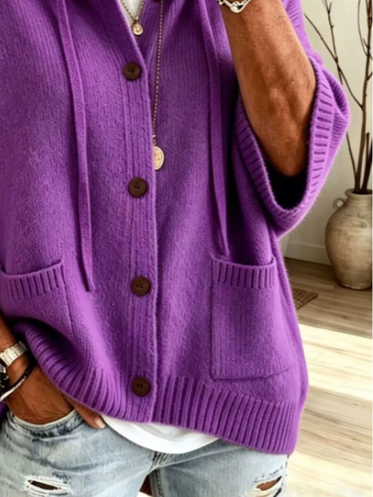 Gaia cardigan med knytning