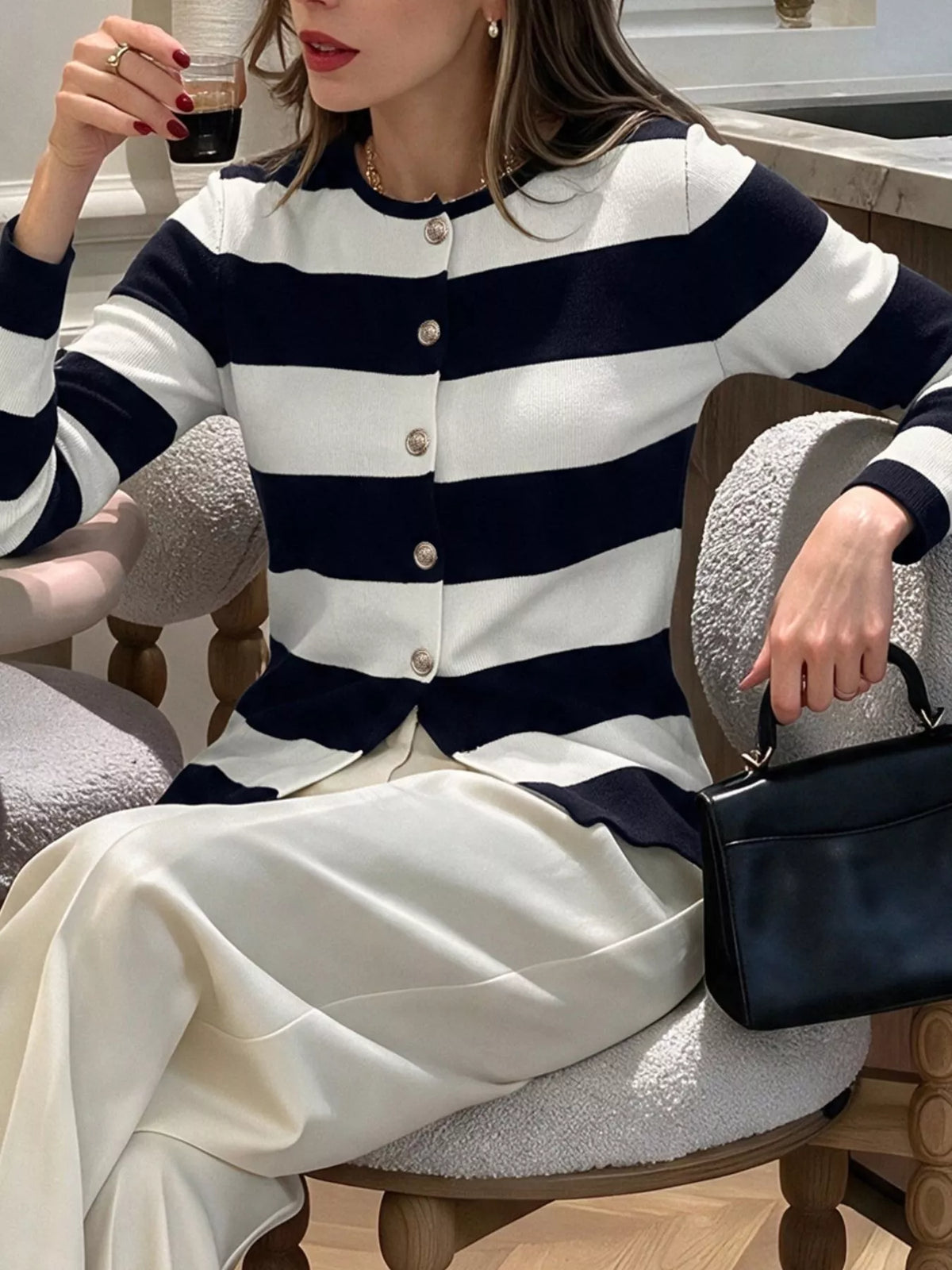 Vivianne randig cardigan