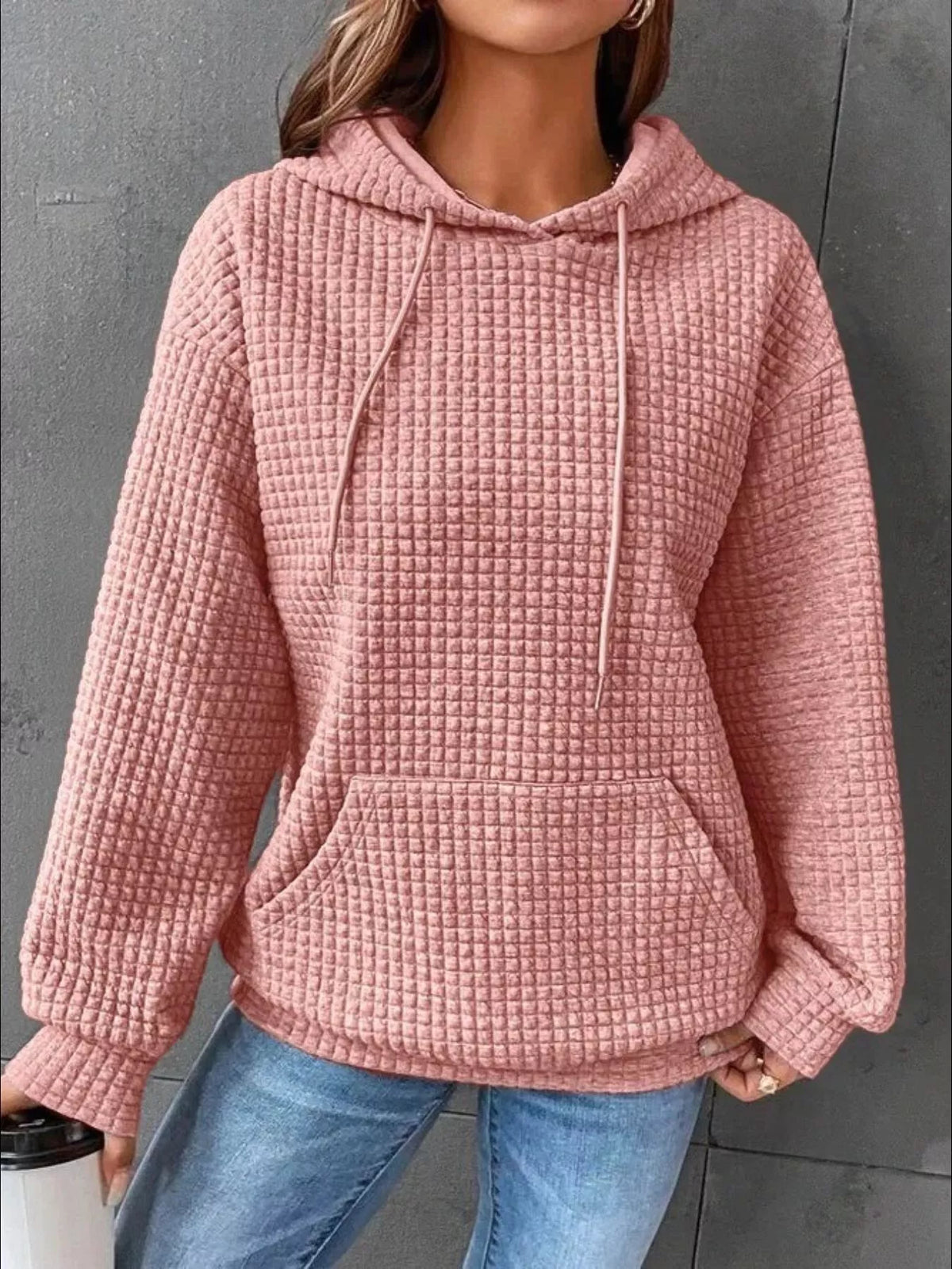 Elia texturerad hoodie