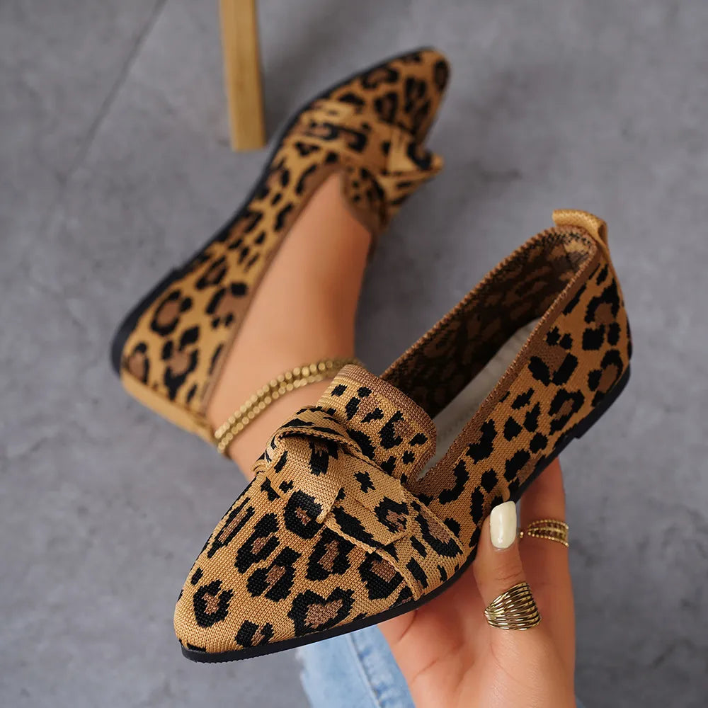 Scarlett spetsiga slip-ons, leopard