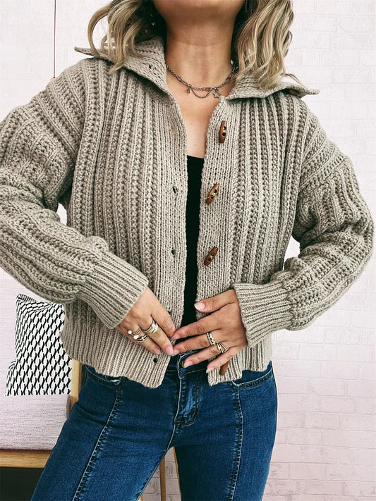 Zelda croppad cardigan, khaki