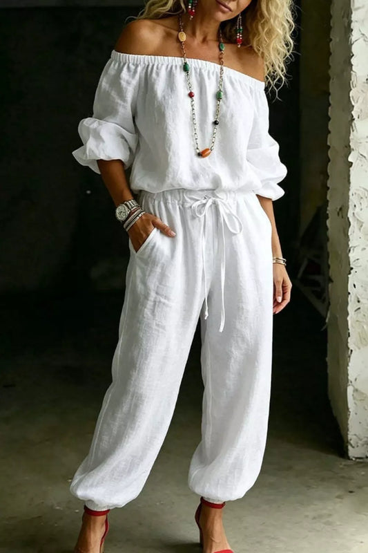 Shannon off-shoulder set, vit
