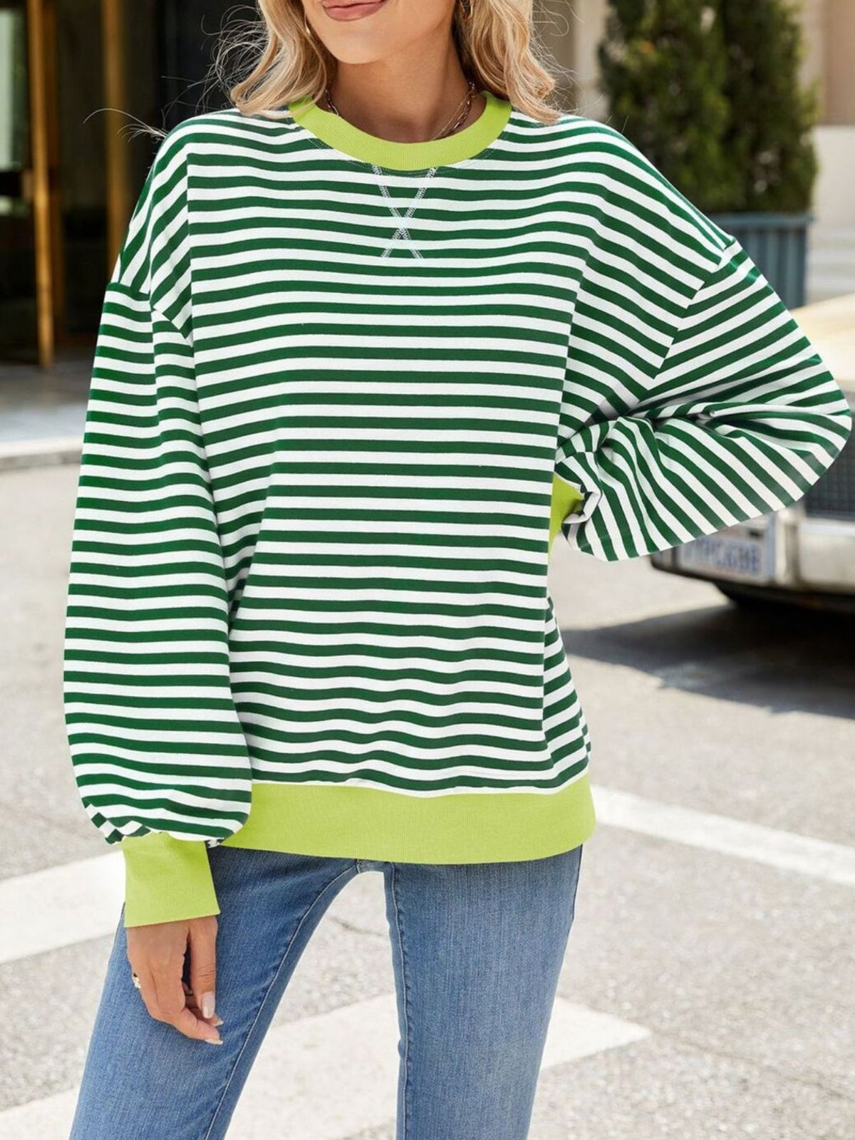 Alvhild randig sweatshirt