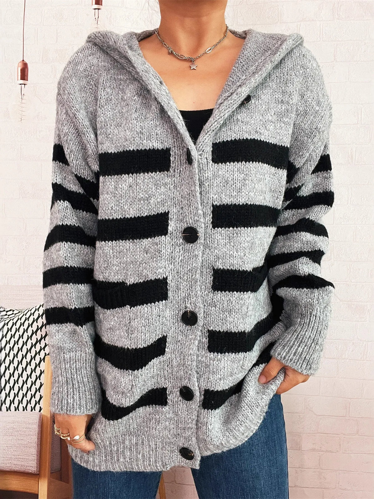 Nayla randig cardigan