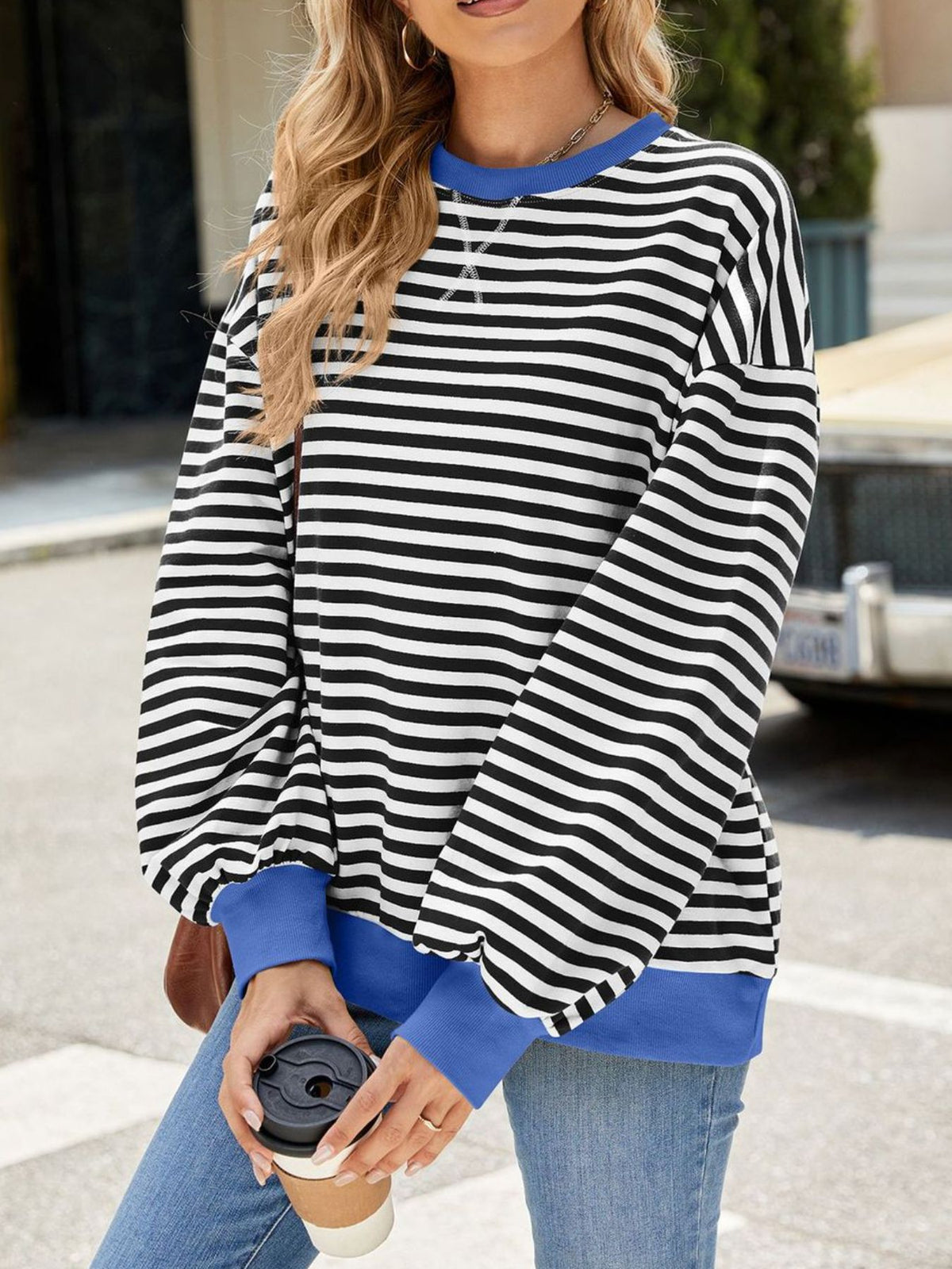 Alvhild randig sweatshirt